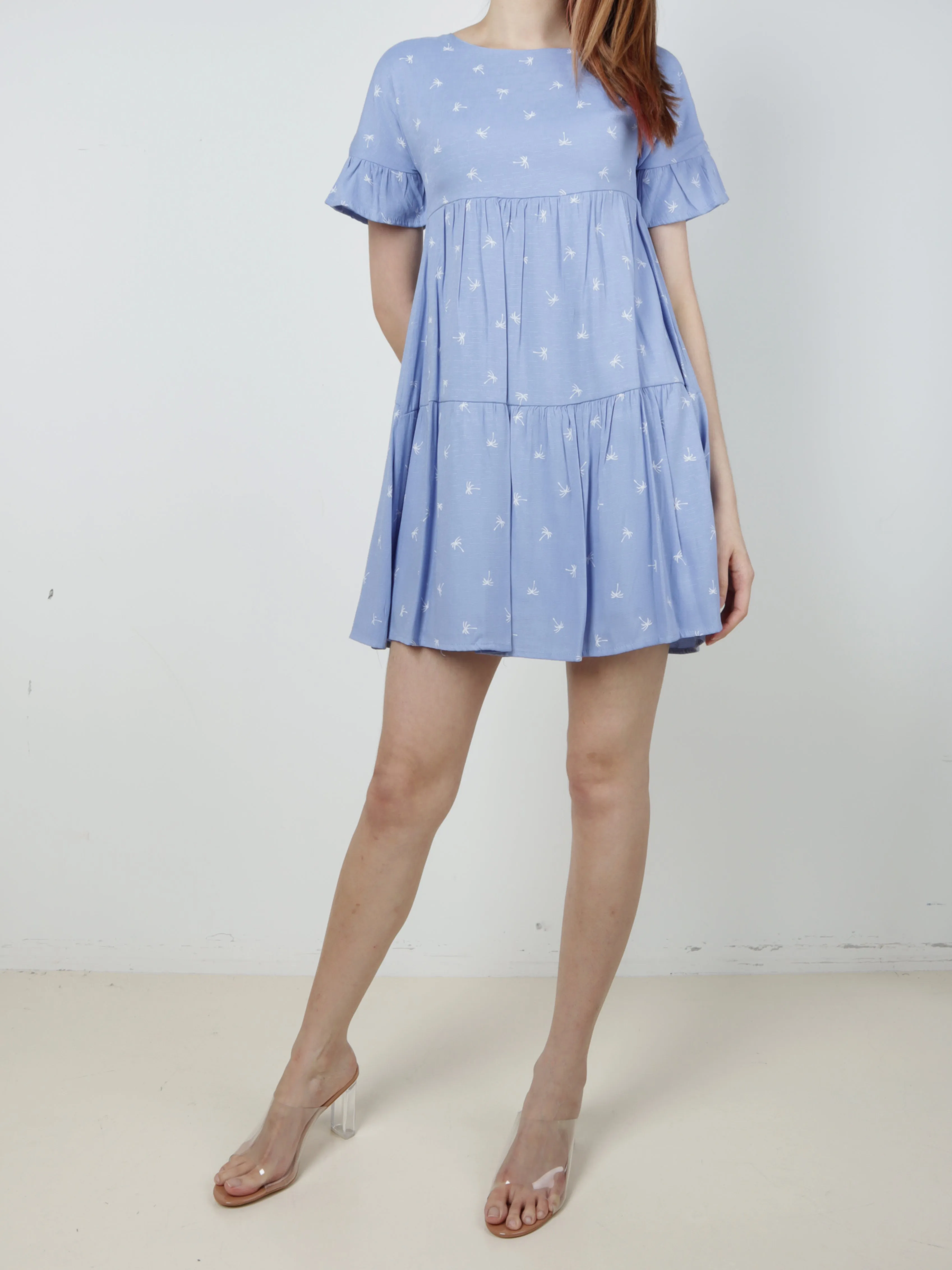 Tree Overlay Babydoll Dress