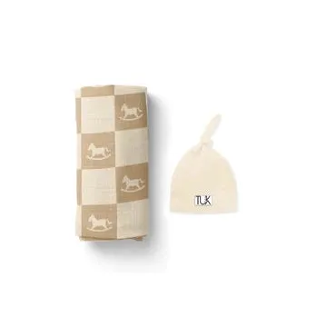 TUK Rocking Horse Swaddle and Beanie Set 0-6 Months