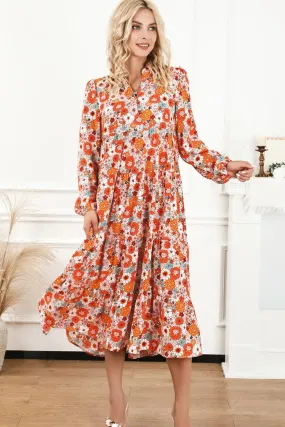 Upgrade Your Wardrobe with a Floral Notched Neck Dress