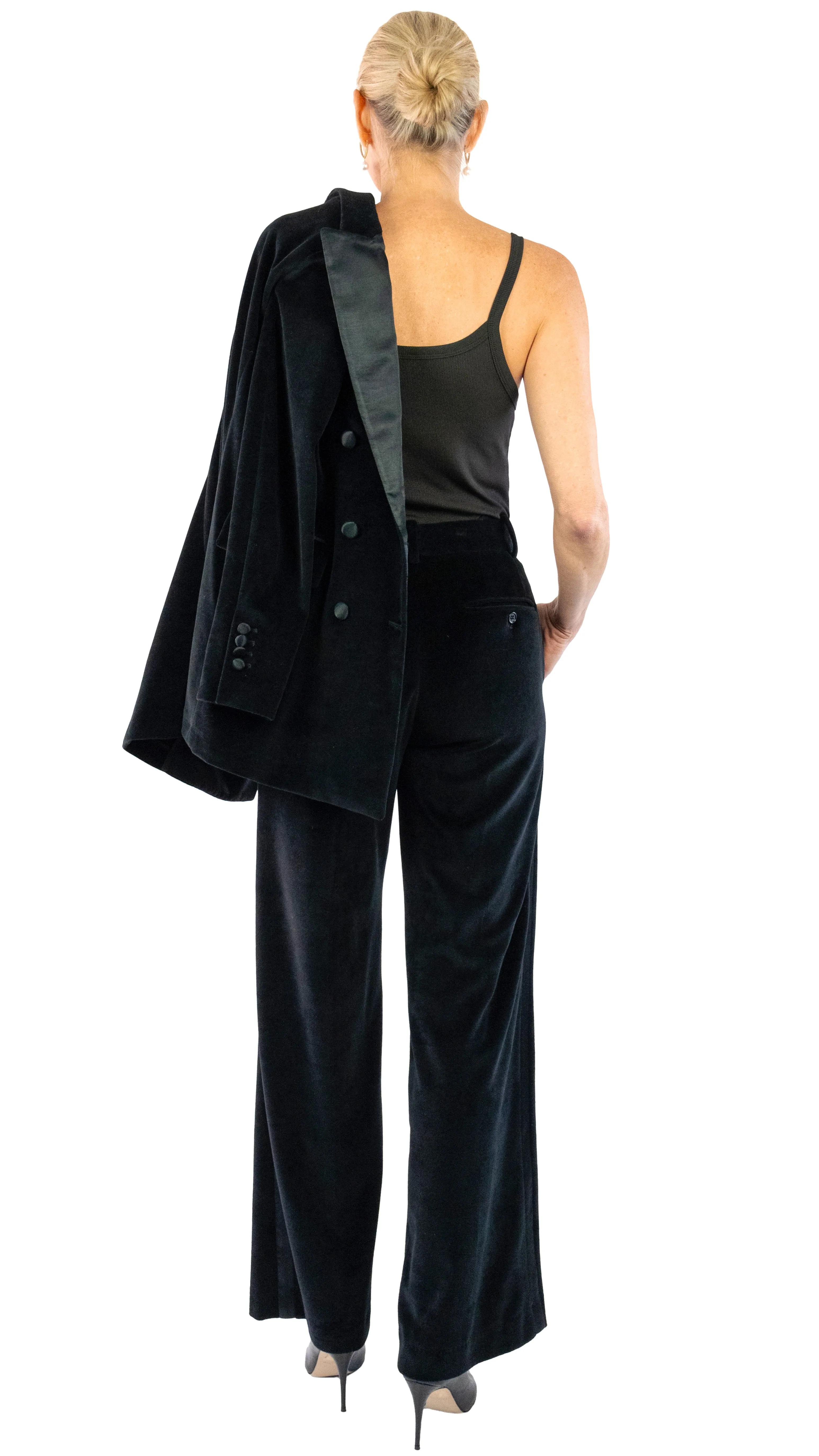 Velvet Tuxedo Jacket - Black