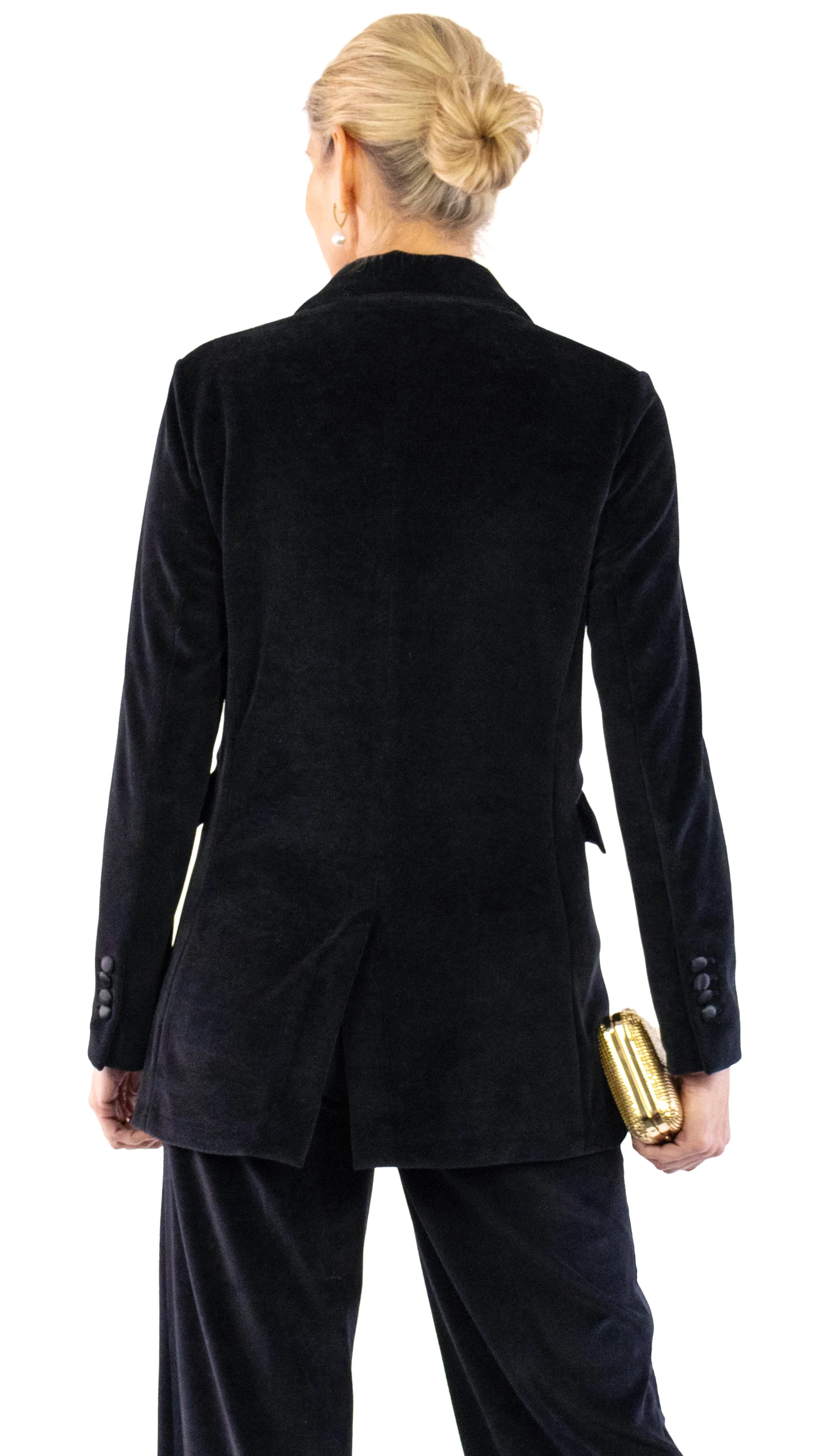 Velvet Tuxedo Jacket - Black