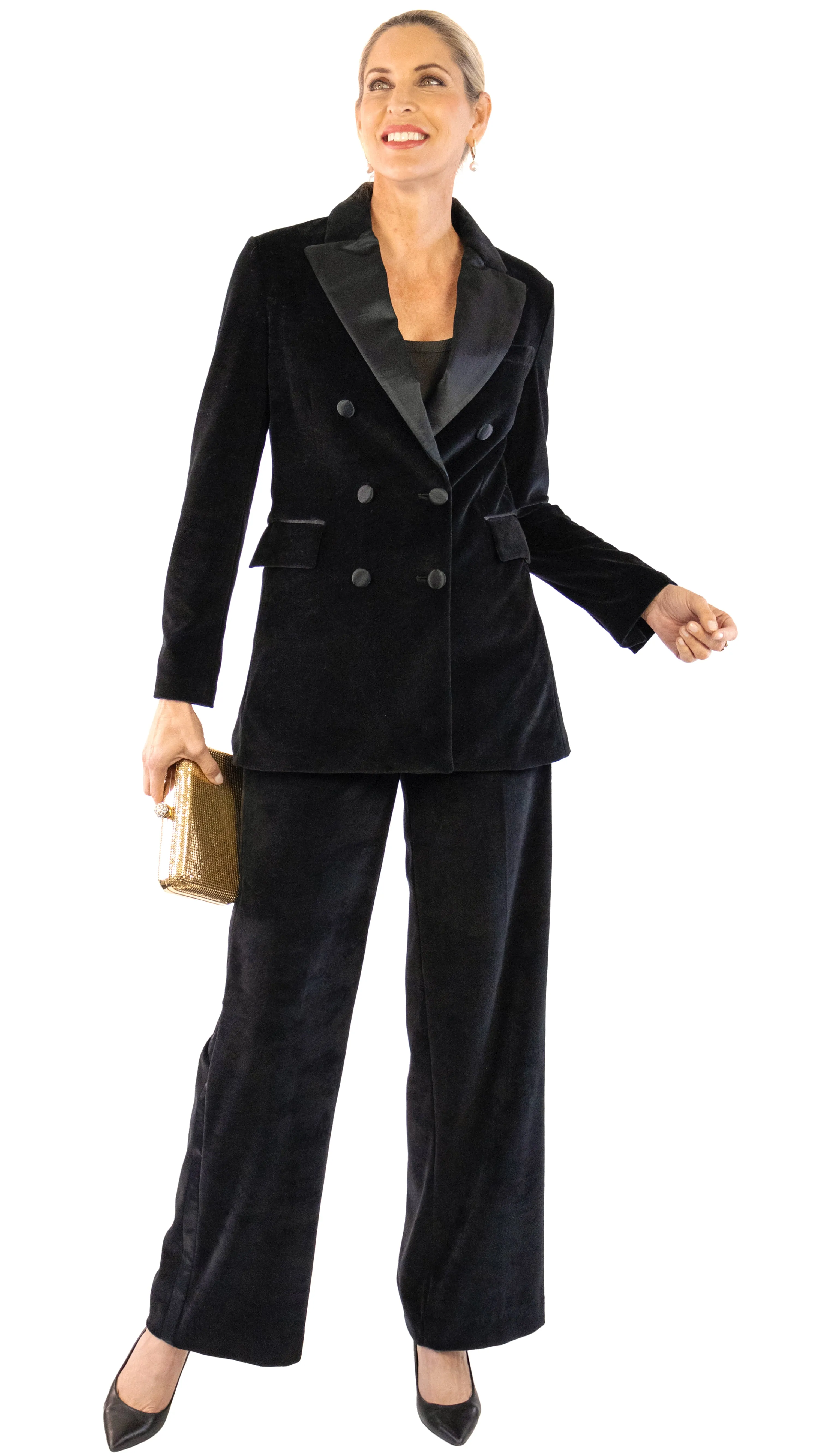 Velvet Tuxedo Jacket - Black