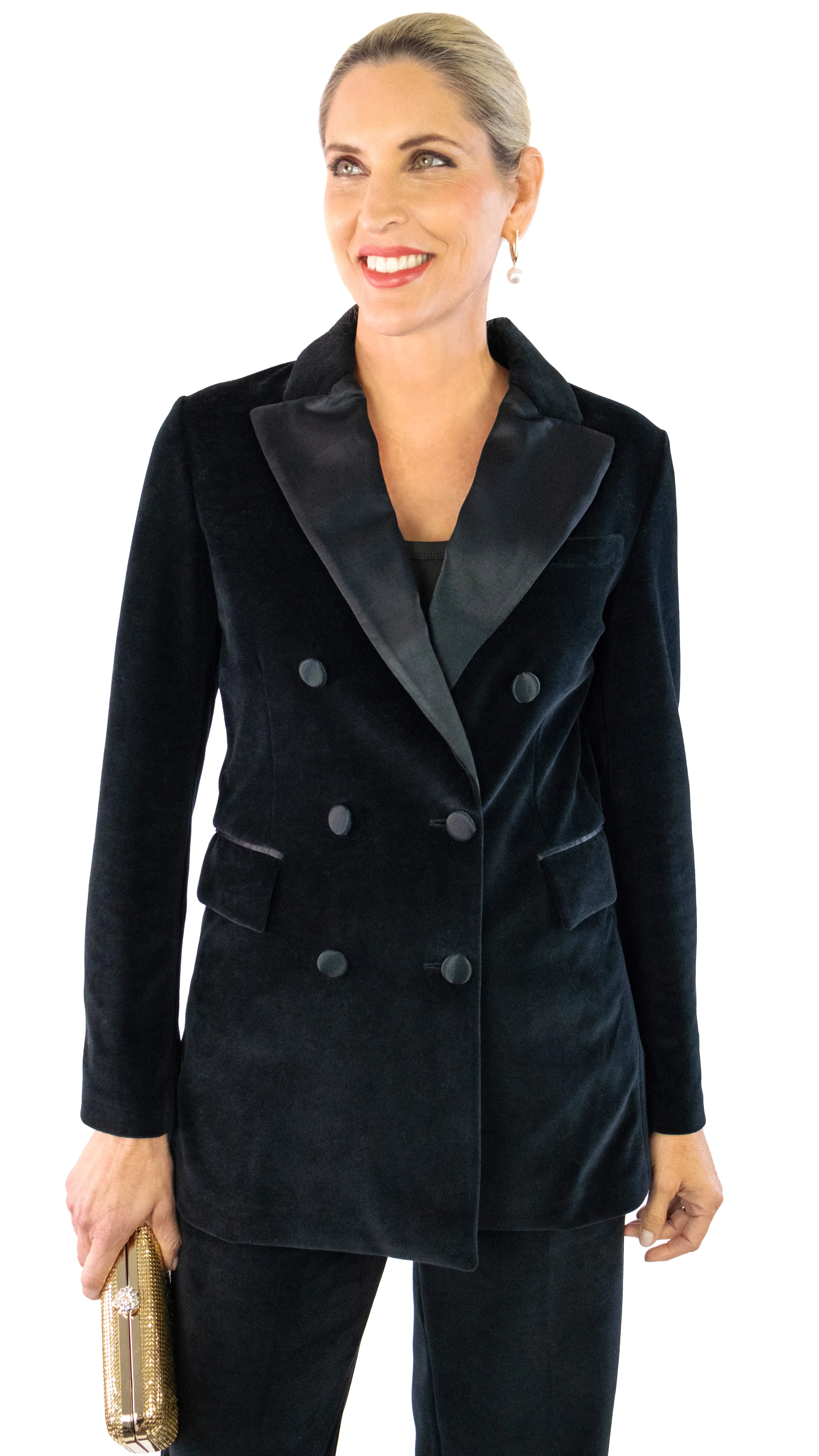 Velvet Tuxedo Jacket - Black