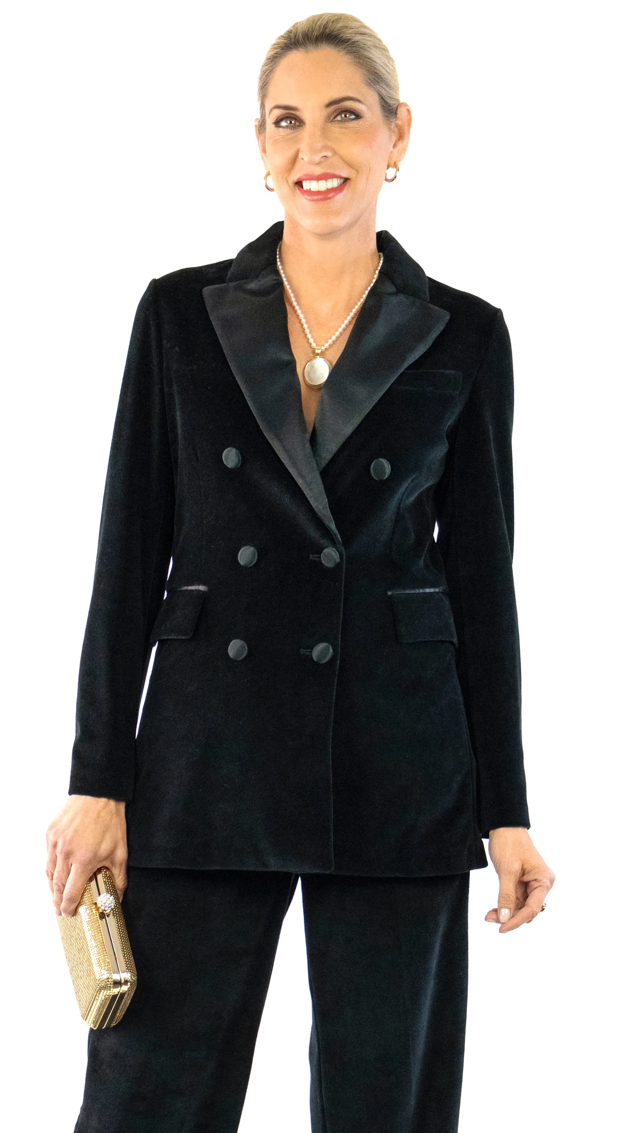 Velvet Tuxedo Jacket - Black