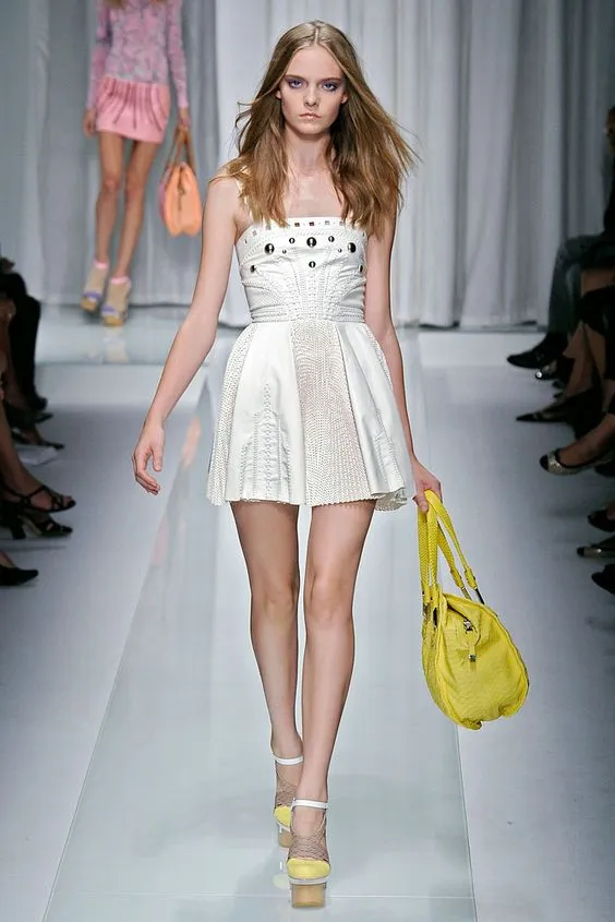 VERSACE Runway 2012 Leather Stud Dress S