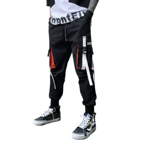 WLS Techwear Patchwork Ribbons Cargo Pants