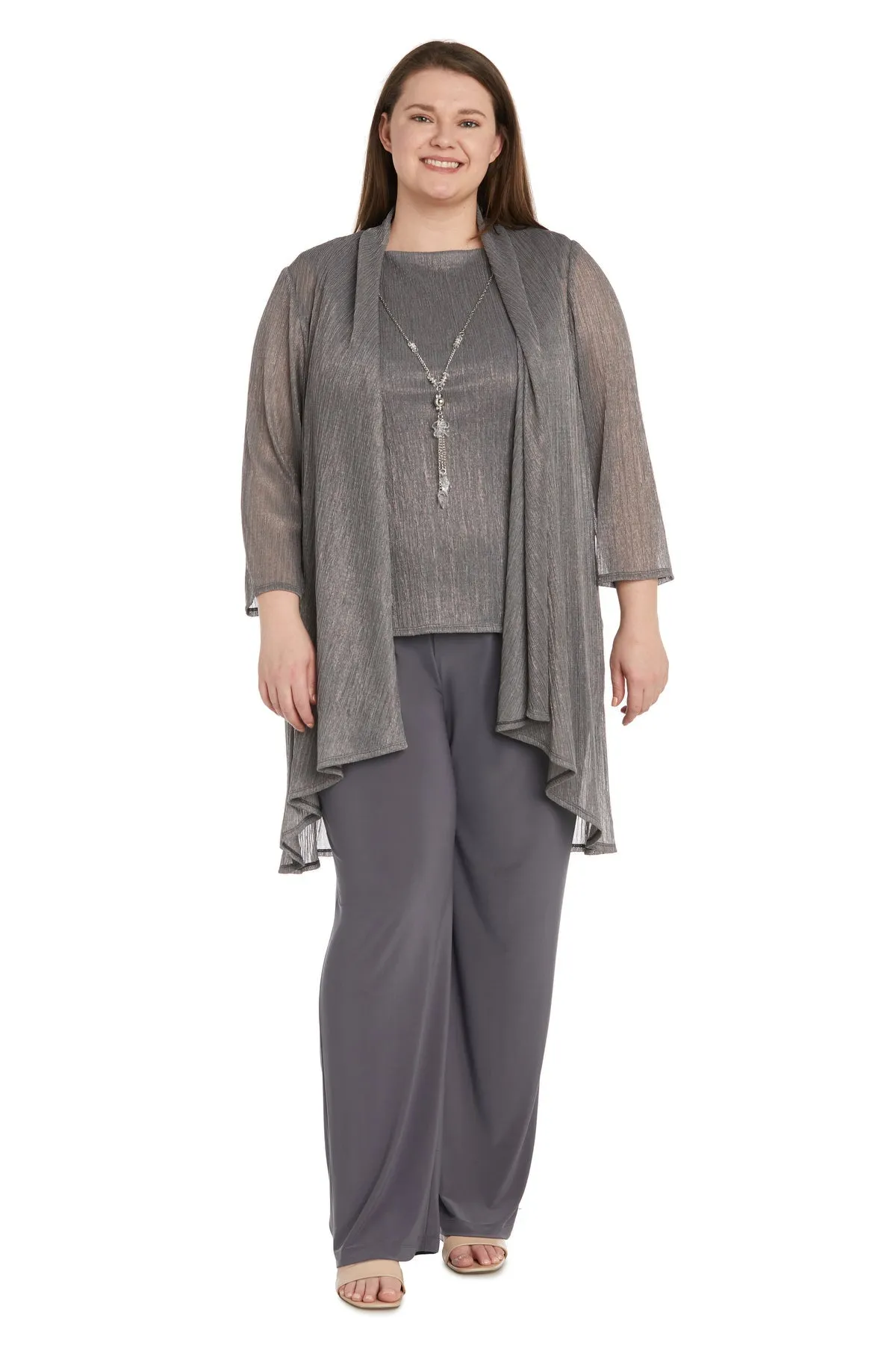 Women's Plus Size Crinkle Duster Pant Set - Mother of the Groom Pant Suit