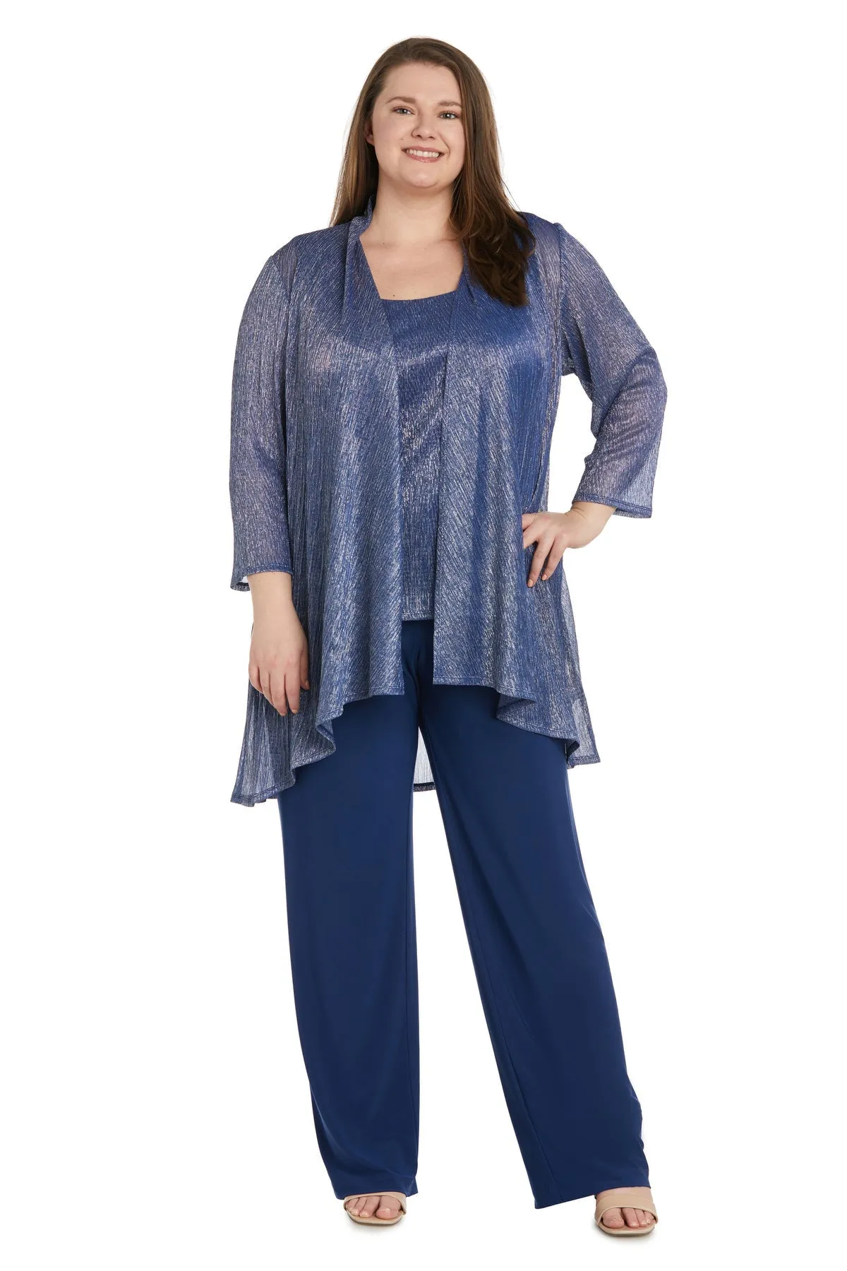 Women's Plus Size Crinkle Duster Pant Set - Mother of the Groom Pant Suit