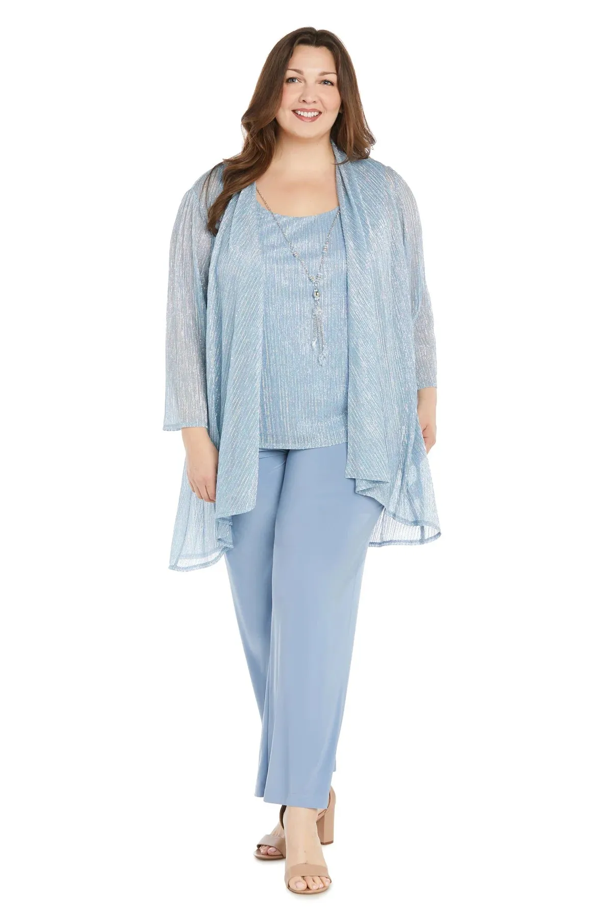 Women's Plus Size Crinkle Duster Pant Set - Mother of the Groom Pant Suit