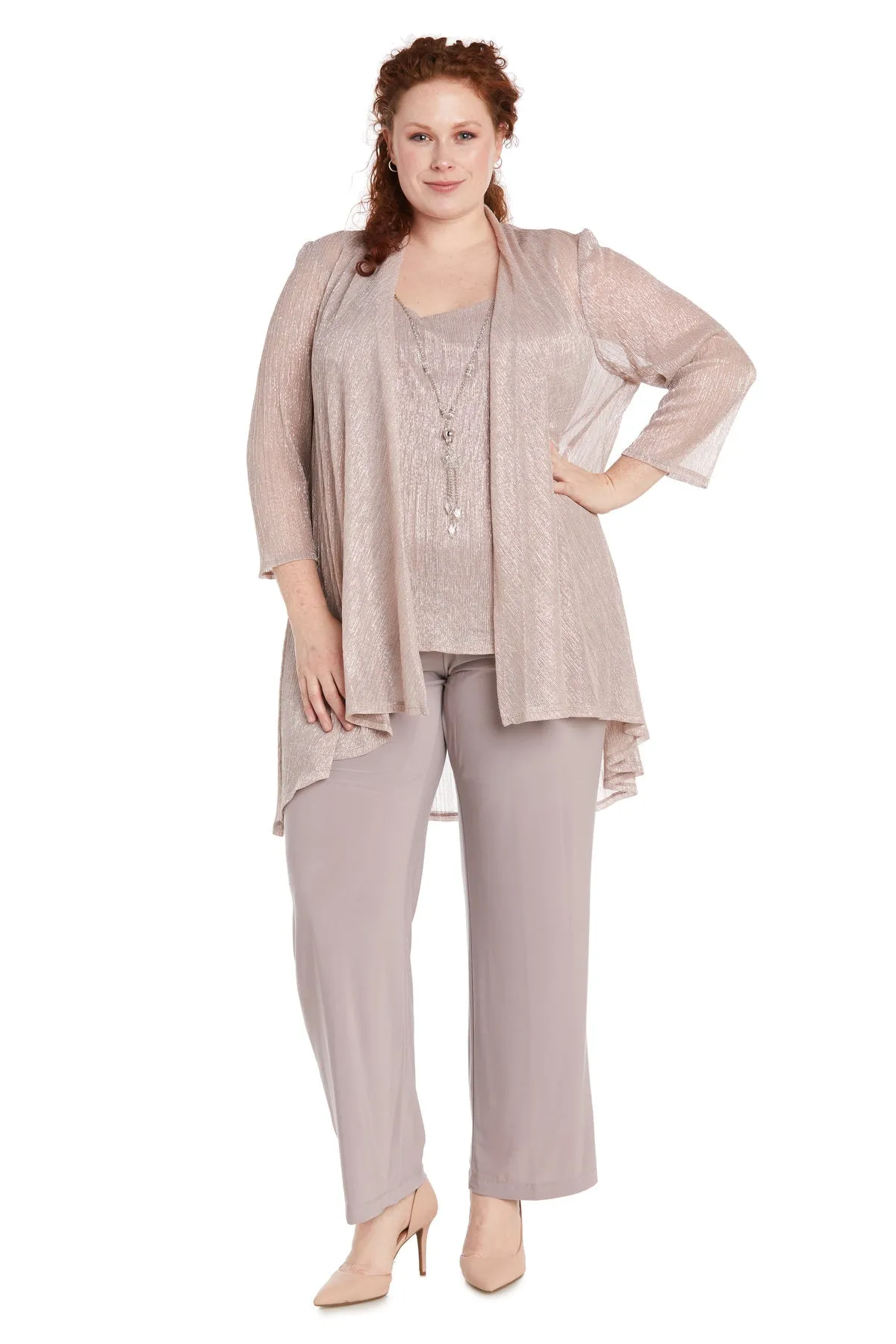 Women's Plus Size Crinkle Duster Pant Set - Mother of the Groom Pant Suit