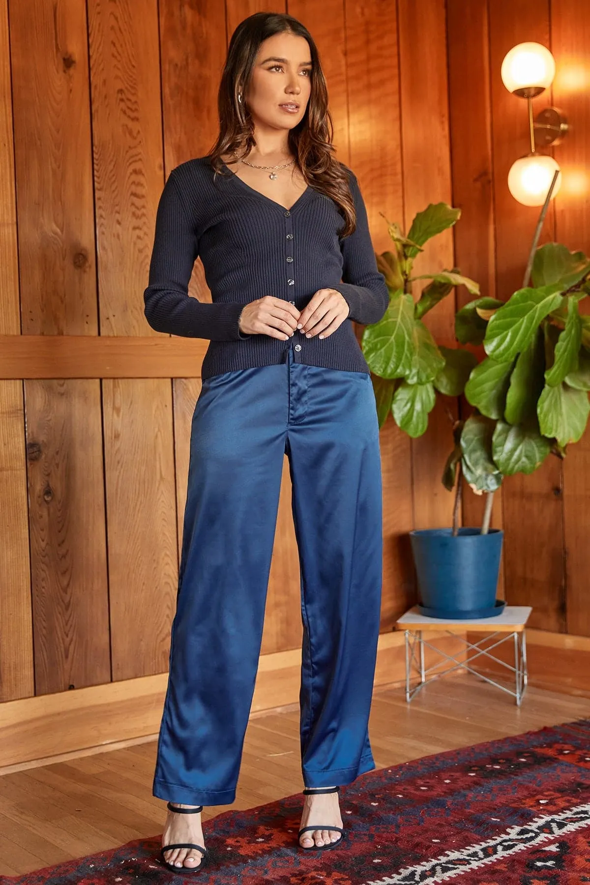 Women's Satin Comfort Stretch Office Pants