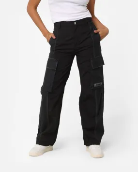 X-Girl Women's Denim Mixed Pants Black