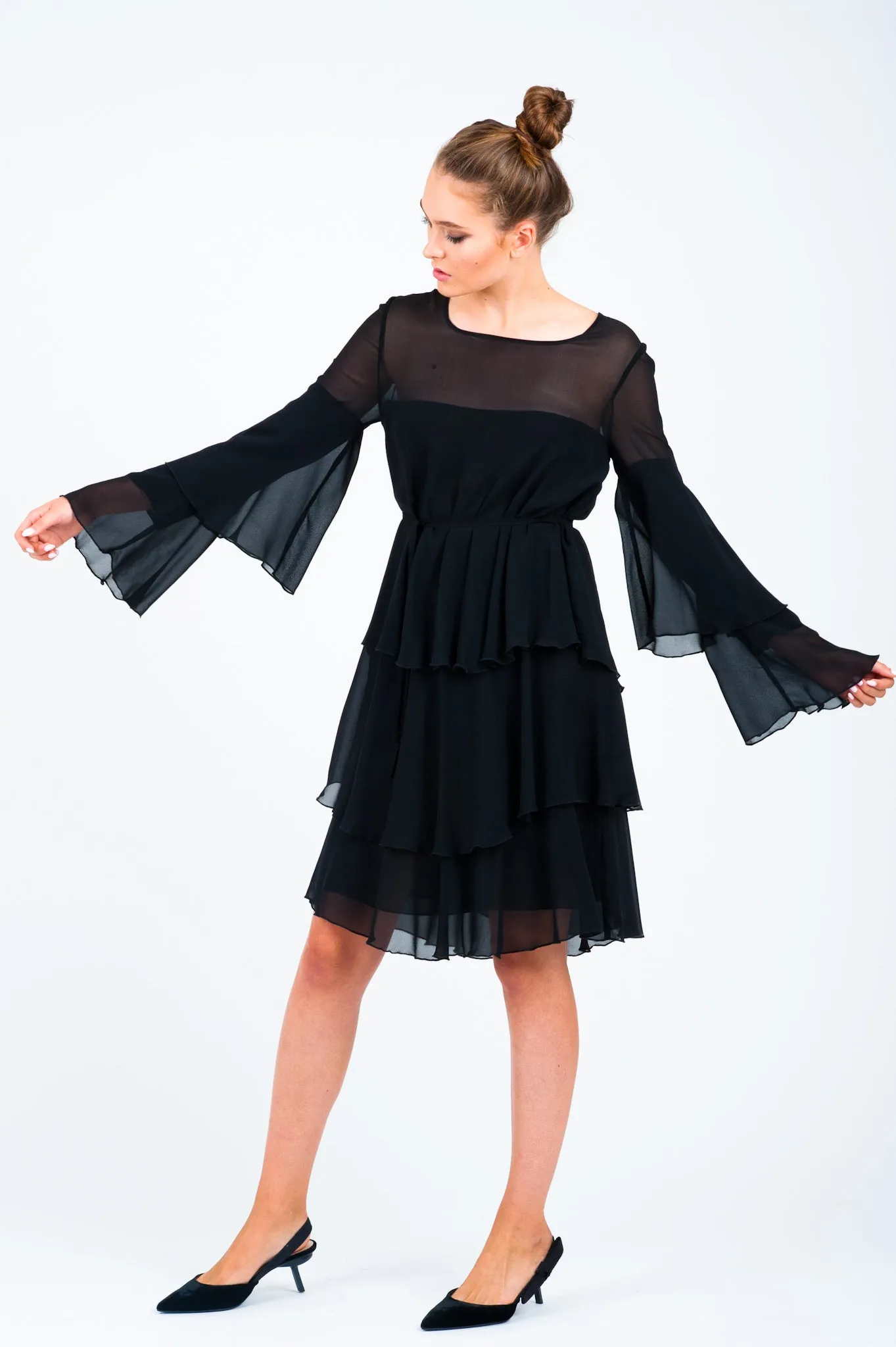 Yasmine Silk Dress Black