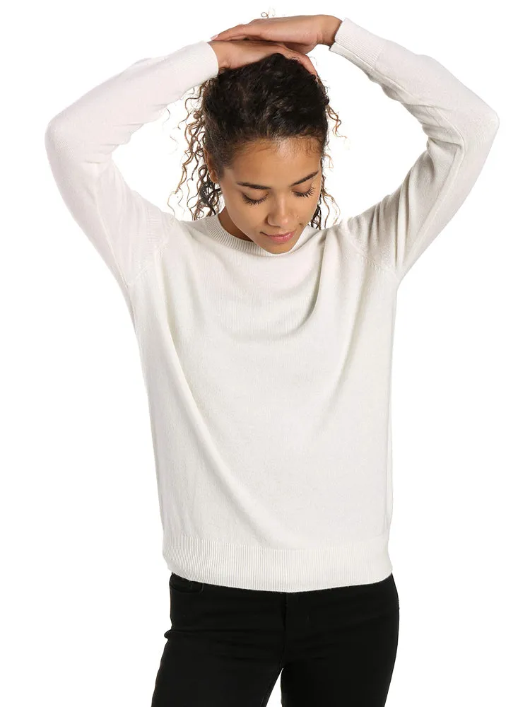 Zainuno Moizni Women's 100% Cashmere Classic Crew Neck Sweater